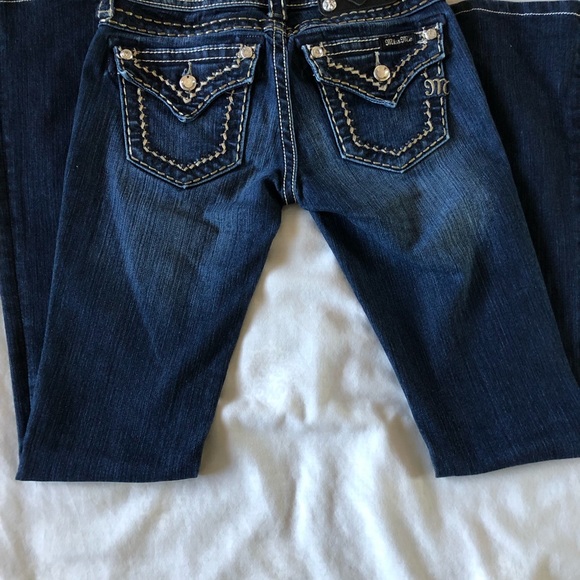 Miss Me boot cut jeans with decorative buttons. - Picture 2 of 7